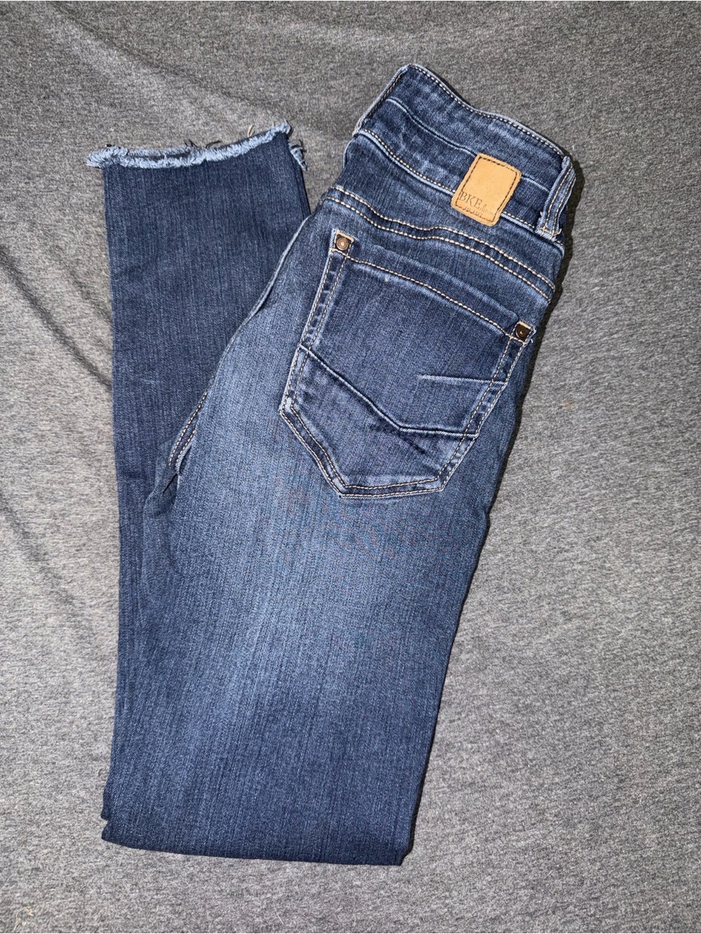 BKE Dark Blue Women's Frayed Hem Jeans Size 24R